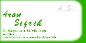 aron sifrik business card